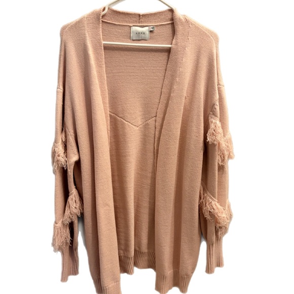 Lush Sweaters - Lush Blush Fringed Cardigan